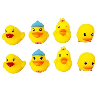 Imagem de Brinquedo Para Banho Bebê Vinil Macio Patinhos Animais Fundo Do Mar Aquáticos Para Banheira Piscina (8pçs: Patinhos c/ repetição)