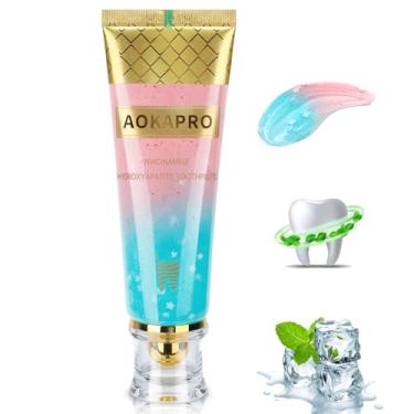 Imagem de Pasta de dente clareadora de niacinamida, pasta de dente de hidroxiapatita, clareamento intensivo de niacinamida com cuidado suave natural, remoção de manchas natural, repara e protege os dentes