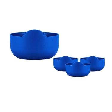 Imagem de Kit 4 Super Bowl Azul 475Ml Plástico Premium - Bb Store