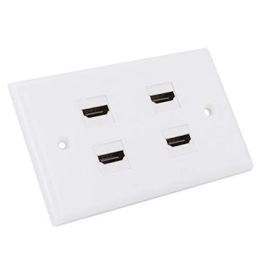 Imagem de Cryfokt Painel Acoplador Durável de 4 Portas para Conexão Flexível Em Salas de Home Theater, Material ABS