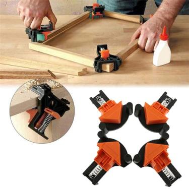 Imagem de Conjunto de 4 Alicates Ângulo Retto 90 Graus Ferramentas Marcenaria para Carpinteiros Manuais Tamanho Ajustável Cantoneira Versáteis com Mola Suave Fácil Operar Armário Móveis Reparo Projetos DIY