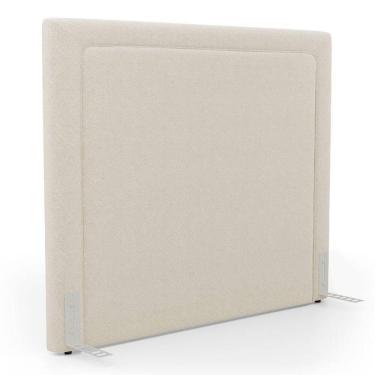 Imagem de Cabeceira Cama Box Casal Padrão Alba 140cm Com Frame Bouclé Bege - Abmaza