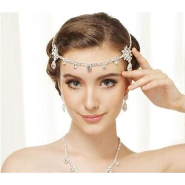 Imagem de Tiara Testeira Headband Noiva Strass Prata Kim Kardashian - Decastro