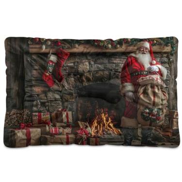 Imagem de SEHANY Cama de Natal para cães e gatos com fundo antiderrapante, cama de canil, colchão macio para animais de estimação, lavável para cães pequenos, médios e grandes, gatos, 45,7 x 61 cm