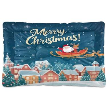 Imagem de SEHANY Cama de Natal para cães e gatos com fundo antiderrapante, cama de canil, colchão macio para animais de estimação, lavável para cães pequenos, médios e grandes, gatos, 45,7 x 61 cm