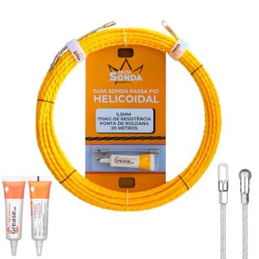 Imagem de Sonda Passa Fio C/Roldana Hard Work Profissional 20m 5.5mm