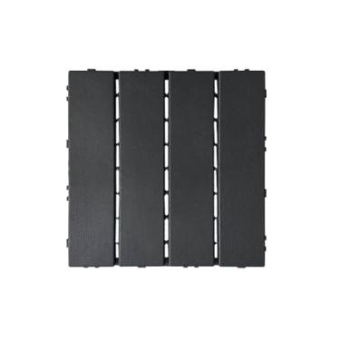 Imagem de Azulejos de convés interligados de plástico, 30,5 cm x 30,5 cm à prova d'água para piso composto externo para varanda piscina varanda quintal cinza A 10 peças