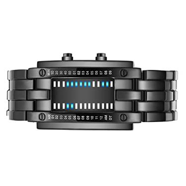 Imagem de Generic Relógio Digital LED Azul de Matriz Binária, Relógio LED Binário Boa Transmitância de Luz Avantgarde Aparência Resistência à Queda para a Vida Diária