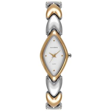 Imagem de Mondaine Relógio Feminino Bicolor Metal Oval Minimalista Prata