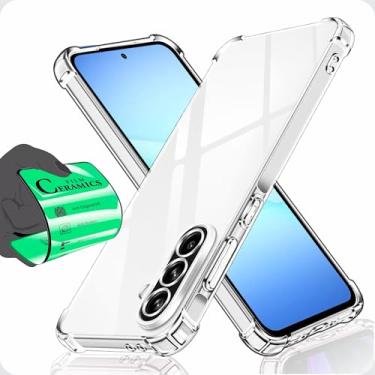 Imagem de Capa Capinha Anti Shock Transparente + Película Para Samsung Galaxy A56 A56 5G