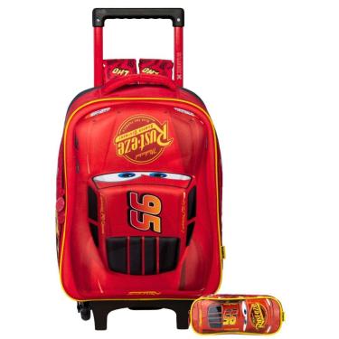 Imagem de Kit Carros Mochila 2Em1 Rodinha + Estojo  Disney