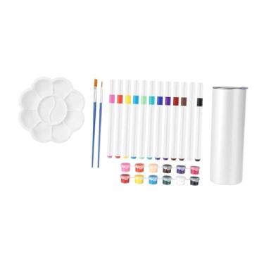 Imagem de Ioensy Kit para pintar seu próprio copo térmico, caneca isolante, kit faça você mesmo para decorar copos de água, ideal para o Dia de ação de Graças,