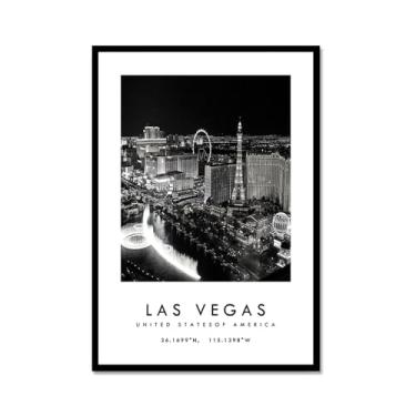 Imagem de Pôster de cidade preto e branco - impressão de viagem Roma Las Vegas Veneza Paris Sydney Amsterdam Amalfi Sanfrancisco Pintura em tela impressões de paisagem da cidade do mundo imagens de parede