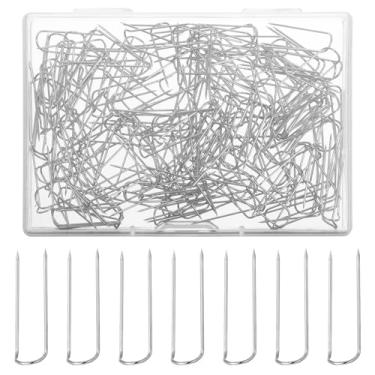 Imagem de LIQWEI 200 peças de pinos de costura, pinos de garfo de 2,3 cm, pinos de bloqueio duplo, pino de aplicação em U de aço inoxidável para tecido acolchoado artesanato para decoração de casa Agulha de