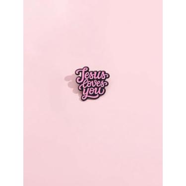Imagem de Broche de desenho animado Jesus Loves You, joia inspiradora cristã, broche de colo para homens e mulheres, acessórios de mochila, Medium, Latão, Sem Pedra Preciosa