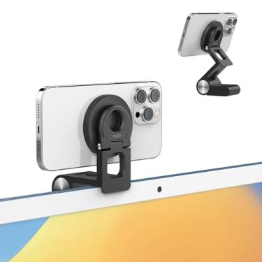 Imagem de SODI Suporte de câmera de continuidade para monitor de mesa e iMac, suporte destacável para webcam para iPhone, suporte magnético ajustável para iPhone 17 Pro/Max 16/15/14/13/12 e Mac TV 4K Display OS