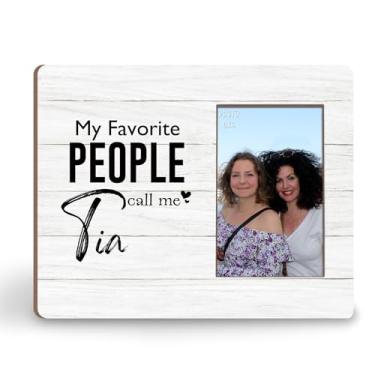 Imagem de KU-DaYi Porta-retrato My Favorite People Call Me Tia 20 x 25 cm, presente para tia, presente de Natal, Dia das Mães, presente de tia, sobrinho, parede e mesa, para fotos de 10 x 15 cm