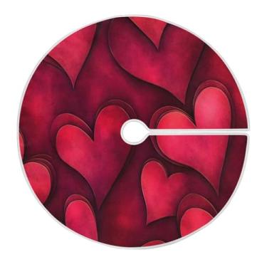 Imagem de Qilmy Saia de árvore de Natal coração amor dia dos namorados 90 cm, camurça árvore de Natal Skir adequada para decoração de armário em ambientes internos e externos, festas, escritórios, lojas