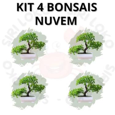 Imagem de Genérico, Kit 4 Bonsai Artificial Modelo Nuvem – Mini Jardim Zen Beleza sem Manutenção