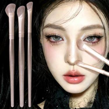 Imagem de 3 tamanhos/conjunto de pincéis de sombra de nariz, pincel de contorno de nariz, pincéis de sombra, ferramentas de maquiagem femininas, cerca de 16 cm