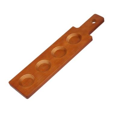 Imagem de Suporte de copos de bar para degustação de vinhos, bandeja de madeira, base pesada, suporte de madeira, bandeja de exibição de vidro