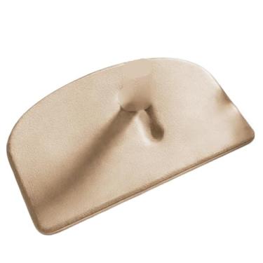 Imagem de Tapete de banheiro semicircular de flanela macia - Tapete de chuveiro absorvente antiderrapante (damasco, 50 cm x 80 cm)