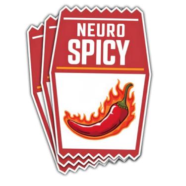 Imagem de (3 peças) Adesivo de pacote de molho neuro picante - Adesivos de vinil à prova d'água para autismo TDAH, conscientização da saúde mental para laptop, copo, caderno, garrafa de água, presentes