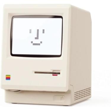 Imagem de Bellatte Maclock WB-8 Relógio despertador retrô Pixel – Relógio de mesa estilo computador 1984 com pixel LCD, vários alarmes, calendário, temperatura, brilho ajustável, relógio de mesa USB, presente