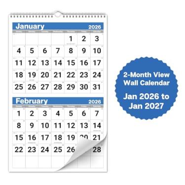 Imagem de Dunwell Calendário de parede 2 meses 2026, 28 x 43 cm aberto, uso de novembro de 2026 a dezembro de 2026, exibição de 2 meses, calendário de parede vertical de dois meses para escritório, navios