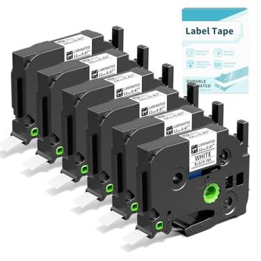 Imagem de EazeID Fita adesiva de substituição Brother Tze compatível com Ptouch TZe-231 TZe231 Tzc231 TZe TZ 12 mm laminado preto sobre branco para PT-H105 H107 H100R H110 1000 1005 1010