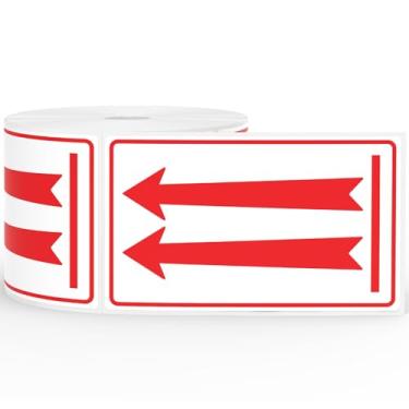 Imagem de Meitaat 500 etiquetas de setas vermelhas para cima 7,6 cm x 12,7 cm Estes adesivos laterais para envio à prova d'água etiquetas de aviso de embalagem autoadesivos para caixas de mudança pacotes