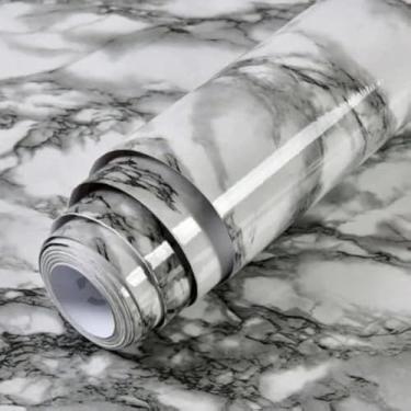 Imagem de Papel de Parede PVC Marmorizado Cinza