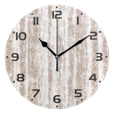 Imagem de JUZIHAI Relógio de parede com padrão de leopardo, silencioso, sem tique-taque, relógios de parede redondos operados por bateria, fácil de ler, relógio decorativo de parede para casa, cozinha, sala de