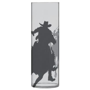 Imagem de JUZIHAI Vaso de cowboy para flores 9,9 cm x 30 cm cilindro de plástico moderno vaso de flores para centro de mesa de casamento decoração de casa