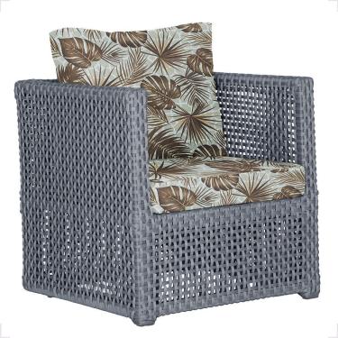 Imagem de 1 Poltrona Madri Alumínio Corda Náutica Estofado 6 Trama Prata