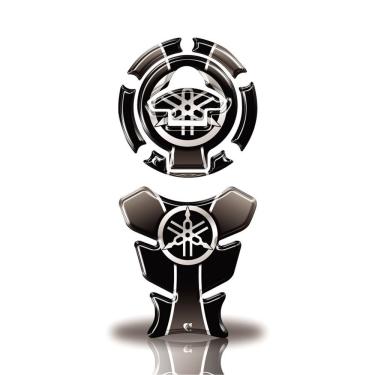 Imagem de Adesivo Resinado Protetor Tanque E Bocal Moto Yamaha Acima 2016 Cinza