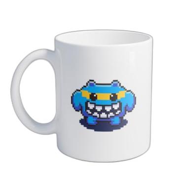 Imagem de Caneca Xícara de Café Porcelana 300ml Pixel Art Monster Game Design