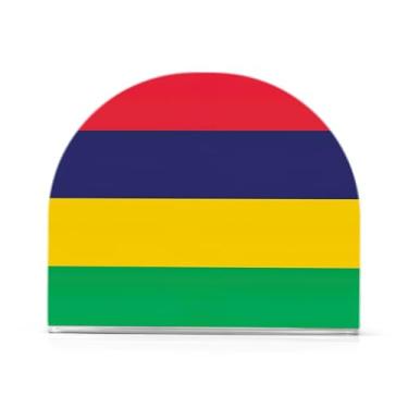 Imagem de Porta-guardanapos de coquetel de acrílico com bandeira das Maurícias, suporte de guardanapo para mesa, dispensador de guardanapos de restaurante para guardanapos de coquetel de papel de jantar