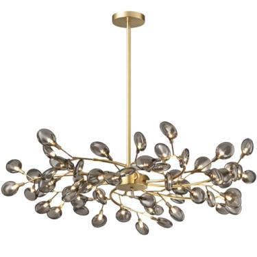 Imagem de Gimpo, Lustre Teto 110cm Ramos de Árvore 54 LEDs Luminária Metal Dourado Gimpo RA-54-GOLD-ASH