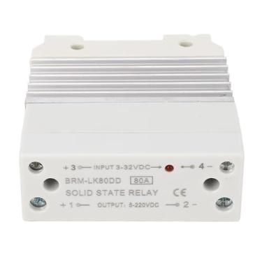 Imagem de FTVOGUE Módulo de relé de Estado Sólido 80A DC para AC SSR Com Dissipador de Calor para Automação Industrial 3-32VDC Entrada 5-220VDC Montagem Em Trilho de Saída