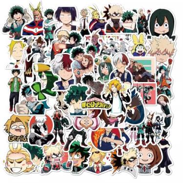 Imagem de Anime 50PCS My Hero Academia Stickers for Kids, Cool Waterproof Vinyl Decal for Teen Adult Boy Laptop, Travel Case, Phone, Bike, Water Bottle, Guitar, Computer, Skateboard (My Hero)