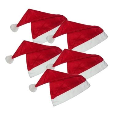 Imagem de KIT 5 Touca Natalina Gorro Papai Noel Feltro 26x35cm
