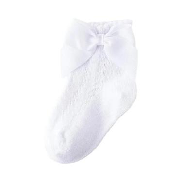 Imagem de Meias Respiráveis para Bebês Recém-nascidos, Com Laços, Fofas, Vazadas