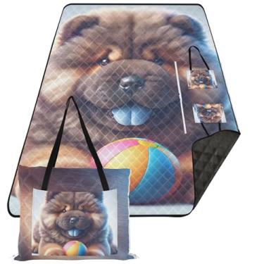 Imagem de TSENQUE Cobertor de praia à prova de areia para cachorro Chow Chow Chow, cobertor de acampamento estampado para grama, tapete de piquenique, fofo, 299 cm x 203 cm