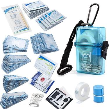 Imagem de DEFTGET Waterproof First Aid Kit Travel Essentials HSA/FSA Eligible Small Emergency Survival Kits Mini Durable Lightweight for Minor Injuries Camping Hiking Backpacking (Aqua-Blue)