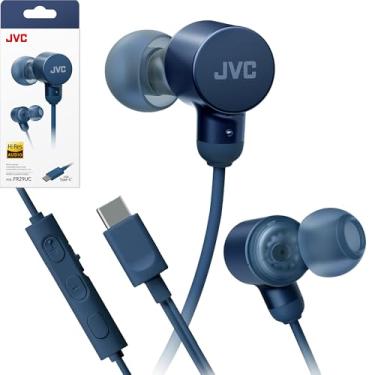 Imagem de JVC Fones de ouvido USB-C com fio - isolamento de ruído - DAC - áudio de alta resolução - microfone embutido com mudo - pontas auriculares de silicone confortáveis - controle remoto de 3 botões - Plug