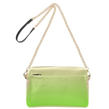 Imagem de Joitme Bolsa feminina rosa blush verde brilhante gradiente bolsa tiracolo bolsa para celular bolsa de ombro de couro PU alça de corrente