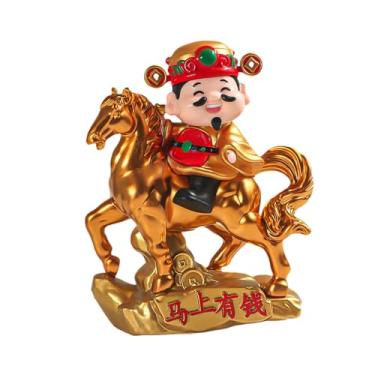 Imagem de Ｂｅｓｇａ Estatueta do da Riqueza, Cavalo da Fortuna, Figura Feng Shui para Sala de Estar, Dourado