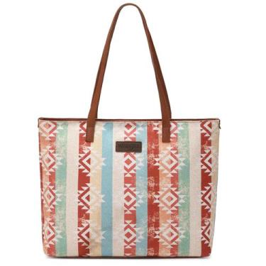 Imagem de Sacola Wrangler Aztec Canvas com pulseira de couro WG53-8112BR