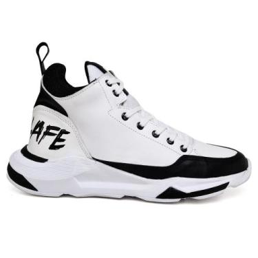 Imagem de Tênis Basketball Couro Napa Ranclafe Cano Alto, Branco, 43